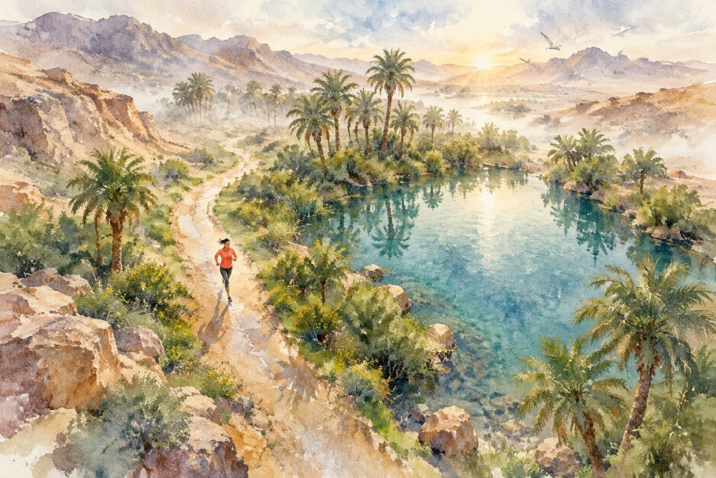 Runner in the Desert Dawn